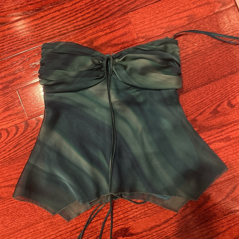 Elegant Green Strapless Top